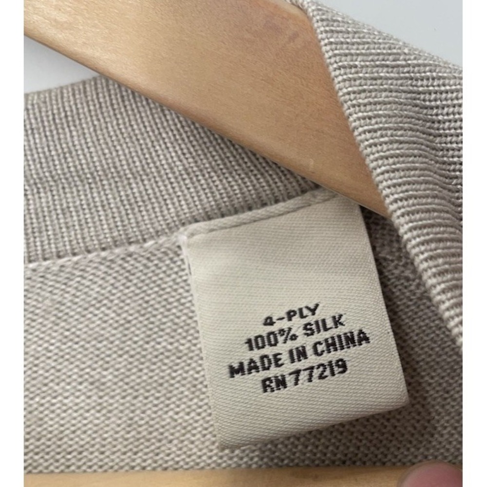 Pronto Uomo 100% Silk Beige Shirt Short Sleeve Unisex Size XL Minimalist Vintage - Picture 6 of 8